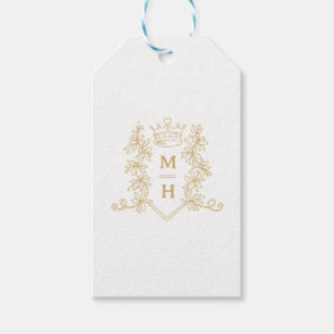 Goldherz-Wappen-Monogramm-Hochzeit Geschenkanhänger