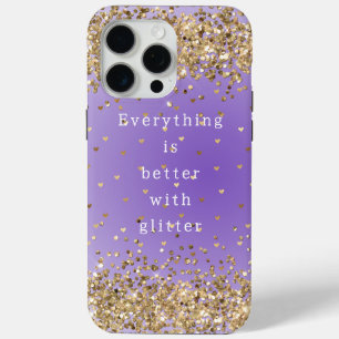 Goldherzen Sparkle Lila Glitzer Zitat Case-Mate iPhone Hülle