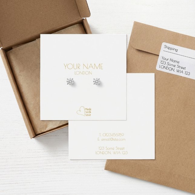 Goldherzträger (Simple gold heart earring holder.)