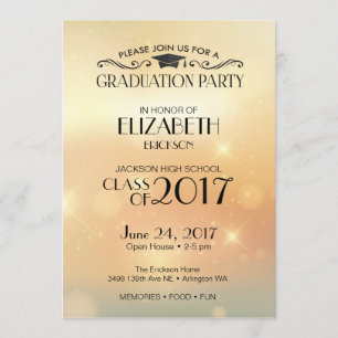 Goldhigh School Abschluss-Party Einladung