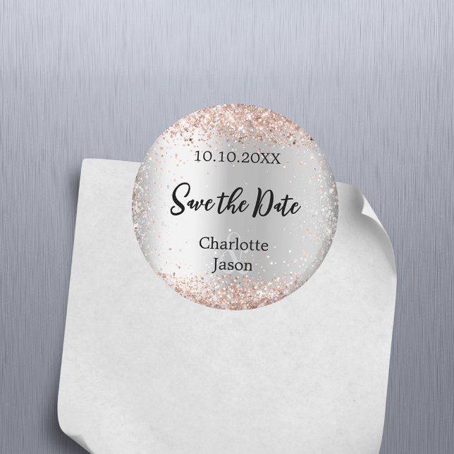 Goldhochzeit der Silberne Rose Save the Date Magnet (Von Creator hochgeladen)