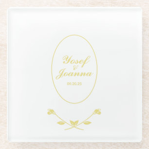 Goldhochzeit Glasuntersetzer