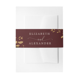 Goldhochzeit mit Burgund Einladungsbanderole