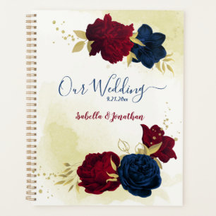 Goldhochzeit von Navy & Red Blume Planer