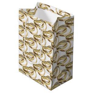 Goldhochzeiten auf Weiß Mittlere Geschenktüte