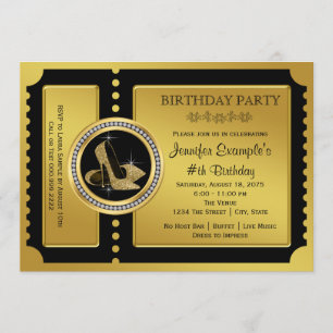 Goldhohe Fersen-Schuh-Geburtstags-Party Einladung