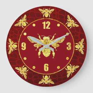 Goldhonig-Biene personifizieren Große Wanduhr
