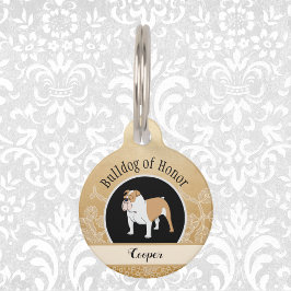 Goldhund der Ehre Hochzeitsgolden mit Imitate Lace Haustiermarke