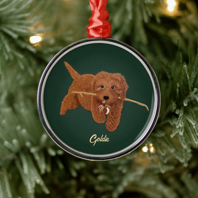 Goldie Doodle Ornament Aus Metall (Baum)