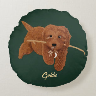 Goldie Doodle Rundes Kissen