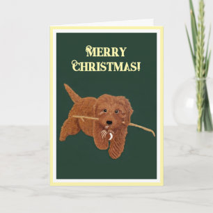 Goldie Doodle Weihnachtsgrußkarte Feiertagskarte