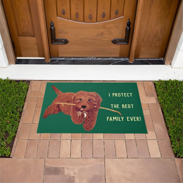Goldie Golden Dog Green Doormat Fußmatte (Außenbereich)