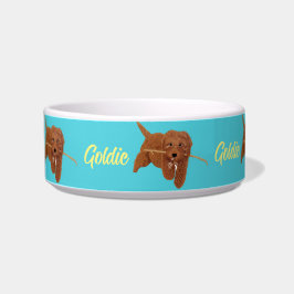 Goldie Golden Doodle Blue Dog Bowl Napf