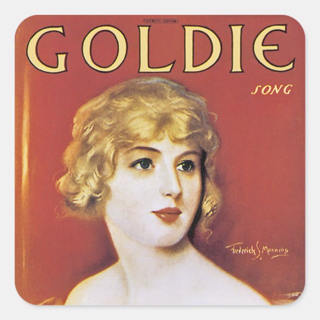 Goldie Song Quadratischer Aufkleber (Vorderseite)