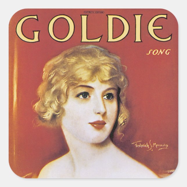 Goldie Song Quadratischer Aufkleber (Vorderseite)