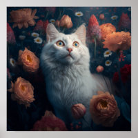 Goldie the Turkish Angora Cat Poster