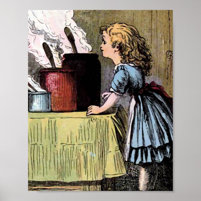 Goldilocks Findings the Food Vintag Illustration Poster (Vorne)
