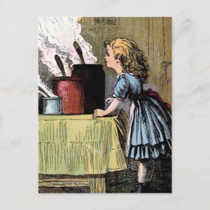 Goldilocks Findings the Food Vintag Illustration Postkarte