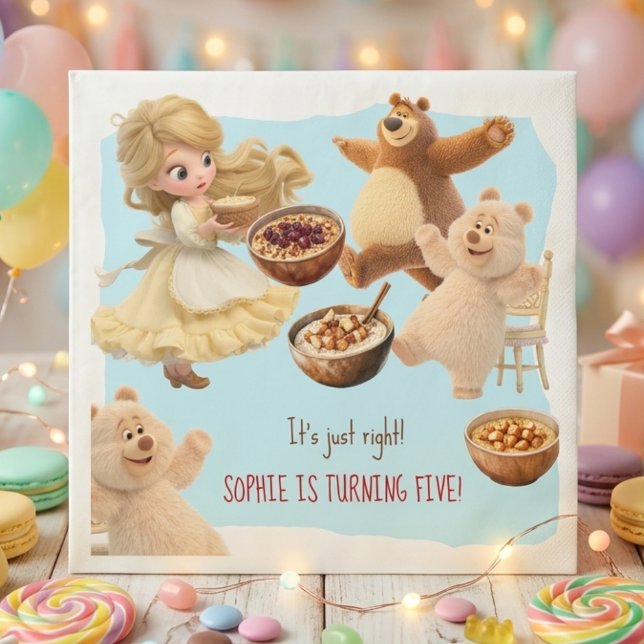 Goldilocks Geburtstag  Serviette (Von Creator hochgeladen)