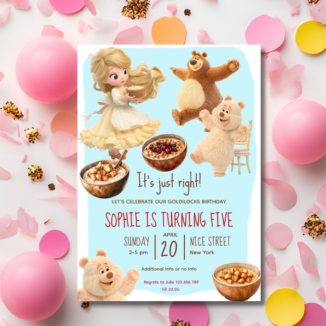 Goldilocks Geburtstagseinladung Einladung (Von Creator hochgeladen)