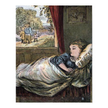 Goldilocks Schlaf im Bett des kleinen Bären