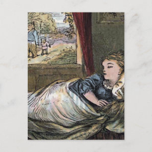 Goldilocks Schlaf im Bett des kleinen Bären Postkarte