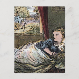 Goldilocks Schlaf im Bett des kleinen Bären Postkarte
