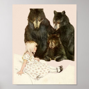 Goldilocks & the 3 Bears Vintage Poster