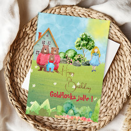 Goldilocks und Bären Happy Birthday Karte