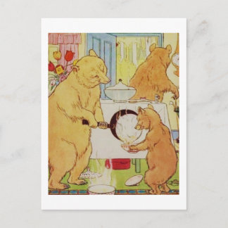 Goldilocks und Drei Bären Vintag, Historische Kuns Postkarte