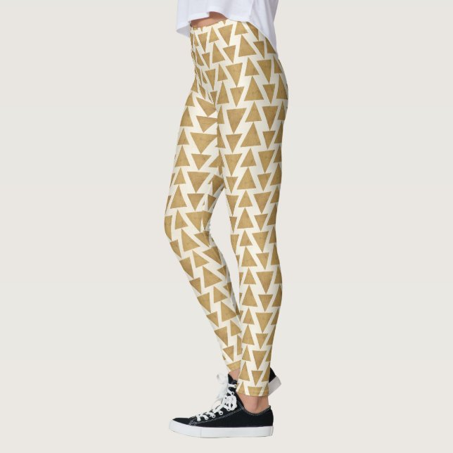 Goldim freien geometrisches Muster Geo-Schritt-| Leggings (Links)