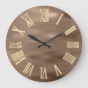 GoldImitat-Bronzestreifen metallisches römisches Große Wanduhr