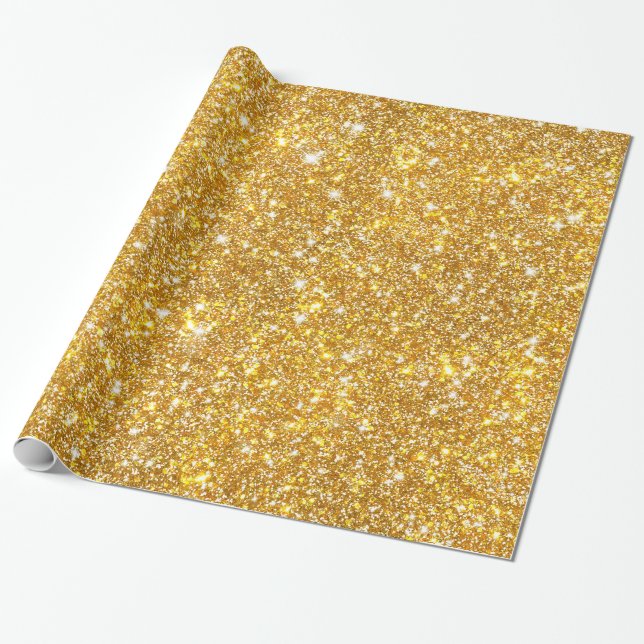 GoldImitat-Glitzer-glänzendes Muster Girly Geschenkpapier (Ungerollt)