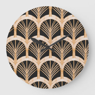 Goldimitation: Aquarellkunst Deko. Große Wanduhr