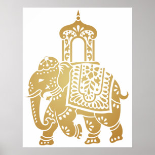 Goldindischer Elefant Poster