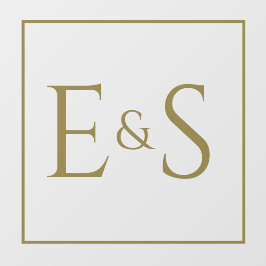 Goldinitials Hochzeitfenster Fensteraufkleber