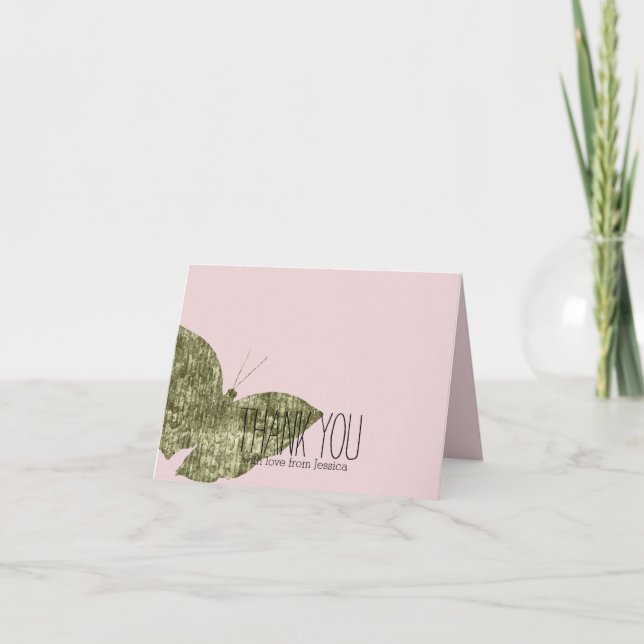 Goldjuwel-Schmetterling danken Ihnen Dankeskarte (Vorderseite)