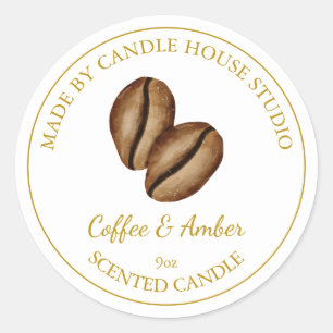 Goldkaffeemaschine weiß runder aufkleber