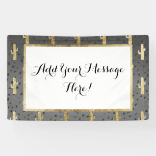 Goldkaktus auf moderner schicker banner