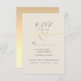 Goldkalligrafie-Hochzeit RSVP Karte