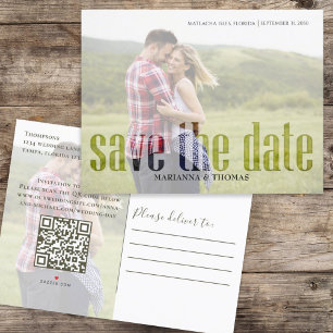 Goldkalligrafie Script Foto QR Code Haushalt Ankündigungspostkarte