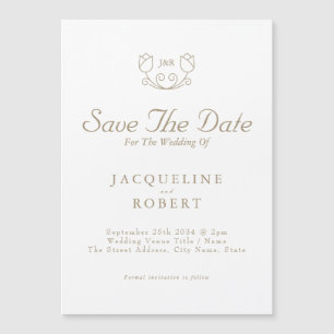 Goldkalligrafie Tulip Save the Date Hochzeit Magneteinladung