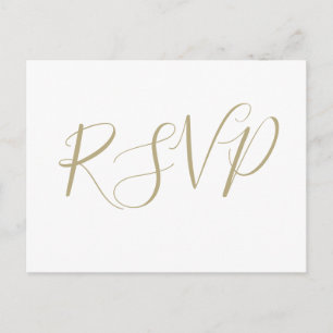 Goldkalligraphie Hochzeit-RSVP-Postkarten Einladungspostkarte