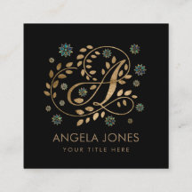 Goldkalligraphie Monogramm mit dem Buchstaben A