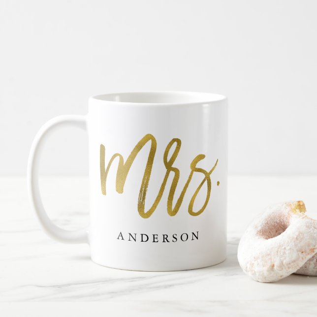 Goldkalligraphie personalisiert kaffeetasse (Mit Donut)
