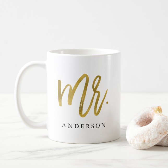Goldkalligraphie personalisierte Kaffeezuckerei Ta Kaffeetasse (Mit Donut)