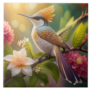 Goldkamm-Honigfresser-Fantasievogel Fliese