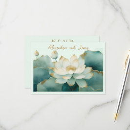 Goldkanten der Hochzeitlotus-Blume RSVP Karte