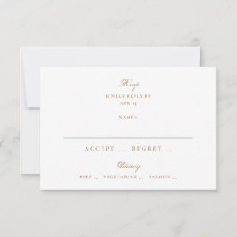 Goldkaramel Formal Calligraphy Elegante Wedding RSVP Karte
