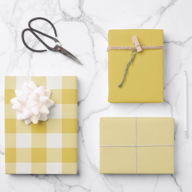Goldkariert Geschenkpapier Set (Vorderseite)